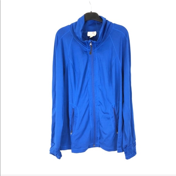 Tangerine Jackets & Blazers - TANGERINE BLUE YOGA ATHLETIC ZIP UP JACKET XXL